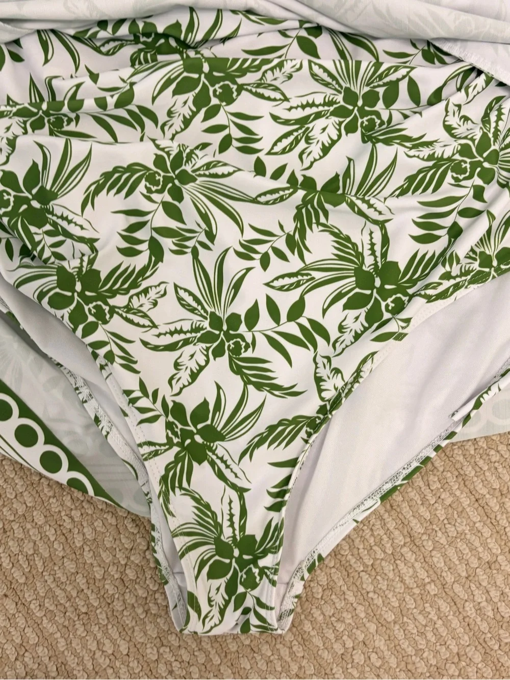 BloomChic White and Green Floral One-Piece Swimsuit